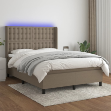 vidaXL tópszínű szövet rugós és LED-es ágy matraccal 140x190cm ágy és ágykellék