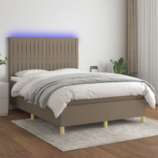 vidaXL tópszínű szövet rugós és LED-es ágy matraccal 140x190cm ágy és ágykellék