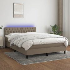 vidaXL tópszínű szövet rugós és LED-es ágy matraccal 140x200 cm ágy és ágykellék
