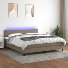 vidaXL Tópszínű szövet rugós és LED-es ágy matraccal 160x200 cm ágy és ágykellék