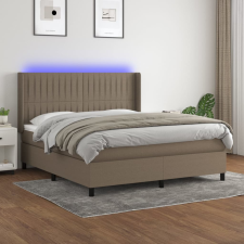 vidaXL tópszínű szövet rugós és LED-es ágy matraccal 180 x 200 cm ágy és ágykellék