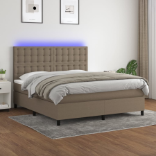 vidaXL tópszínű szövet rugós és LED-es ágy matraccal 180 x 200 cm ágy és ágykellék