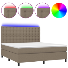 vidaXL tópszínű szövet rugós és LED-es ágy matraccal 180 x 200 cm (3135217) ágy és ágykellék