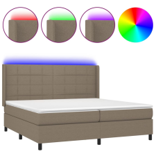 vidaXL tópszínű szövet rugós és LED-es ágy matraccal 200 x 200 cm ágy és ágykellék