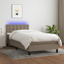 vidaXL tópszínű szövet rugós és LED-es ágy matraccal 80 x 200 cm ágy és ágykellék
