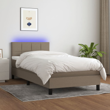 vidaXL tópszínű szövet rugós és LED-es ágy matraccal 90x190 cm ágy és ágykellék