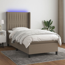 vidaXL tópszínű szövet rugós és LED-es ágy matraccal 90x190 cm ágy és ágykellék