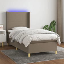vidaXL tópszínű szövet rugós és LED-es ágy matraccal 90x190 cm ágy és ágykellék