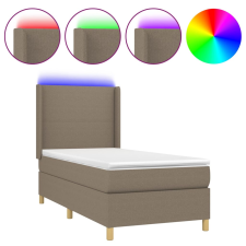 vidaXL tópszínű szövet rugós és LED-es ágy matraccal 90x190 cm (3138681) ágy és ágykellék