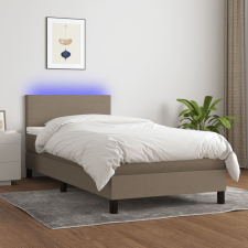vidaXL tópszínű szövet rugós és LED-es ágy matraccal 90x200 cm ágy és ágykellék