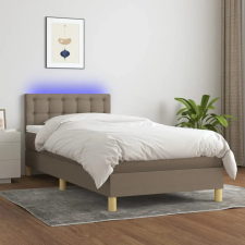 vidaXL tópszínű szövet rugós és LED-es ágy matraccal 90x200 cm ágy és ágykellék