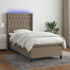 vidaXL tópszínű szövet rugós és LED-es ágy matraccal 90x200 cm ágy és ágykellék