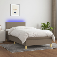 vidaXL tópszínű szövet rugós és LED-es ágy matraccal 90x200 cm ágy és ágykellék
