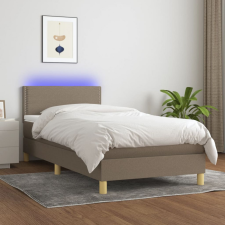 vidaXL tópszínű szövet rugós és LED-es ágy matraccal 90x200 cm ágy és ágykellék