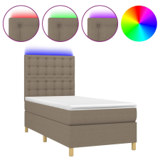 vidaXL tópszínű szövet rugós és LED-es ágy matraccal 90x200 cm (3135729) ágy és ágykellék
