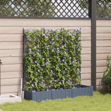 vidaXL Trellis Cserép 3 db Világosszürke 120x40x125.5 cm kerti tárolás