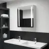 vidaXL tükrös fürdőszobaszekrény LED világítással 62 x 14 x 62 cm