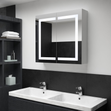 vidaXL tükrös fürdőszobaszekrény LED világítással 80 x 12,2 x 68 cm fürdőszoba bútor
