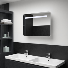 vidaXL tükrös fürdőszobaszekrény LED világítással 80 x 9,5 x 55 cm fürdőszoba bútor