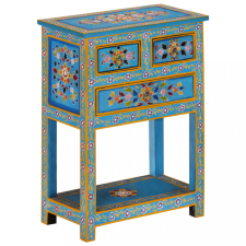 vidaXL türkiz tömör mangófa tálalószekrény 55 x 30 x 76 cm bútor