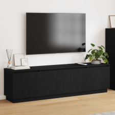 vidaXL TV állvány LED-del Fekete Tölgy 180x38x49 cm Műanyag bútor