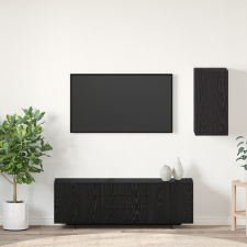 vidaXL TV Egység polcokkal Egyéb tárolóval ajtóval Musta tammi Faanyag bútor
