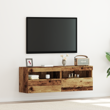 vidaXL TV-falijó szekrények LED világítással 2 db Régi fa 60x30x40 cm bútor