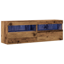 vidaXL TV-falijó szekrények LED világítással 2 db Régi fa 60x30x40 cm (862207) bútor