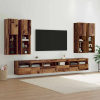 vidaXL TV falit kabinet szett LED -es lámpákkal 7 pcs Öreg fa Faanyag