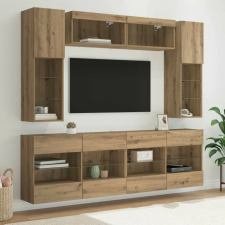 vidaXL TV falit kabinet szett leddel 6 pcs Kézműves Tölgy Mérnöki fa bútor