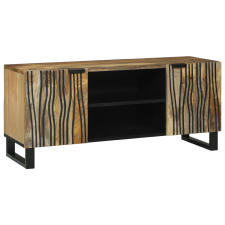 vidaXL TV szekrény, 105x33.5x46 cm, natúr tömör mangófából és mérnöki fából. bútor