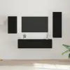 vidaXL TV szekrény garnitúra 4 db Fekete tölgy Szerelt Fa