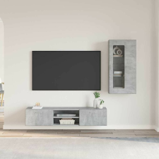 vidaXL TV szekrény garnitúra fiókkal polcokkal Beton Szürke Faanyag bútor