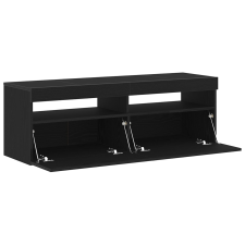 vidaXL TV Szekrény LED Fekete Tölgy 120x35x40 cm Mérnöki Fa (862553) bútor