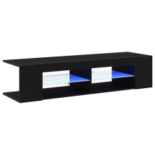 vidaXL TV Szekrény LED Fénnyel Fekete Tölgy 135x39x30cm Összeszerelve (862561) bútor