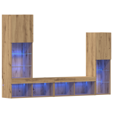 vidaXL TV szekrény LED világítással Artisan tölgy 40.5x30x102 cm (3334390) bútor