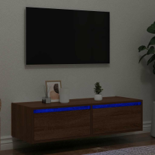 vidaXL TV szekrény LED világítással barna tölgy 100X35,5x25 cm bútor