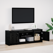 vidaXL TV szekrény LED világítással fekete tölgy 139,5x34x50 cm mérnöki fa bútor