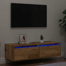 vidaXL TV szekrény LED világítással régi fa 100X35,5x25 cm bútor