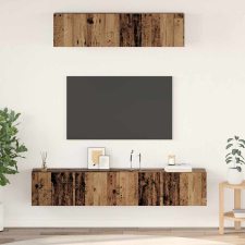 vidaXL TV Szekrény Szett 4 pcs Régi fa Közepes Faanyag bútor