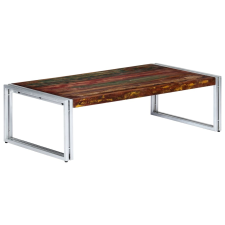 vidaXL újrahasznosított tömör fa dohányzóasztal 120 x 60 x 35 cm bútor