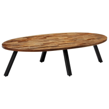 vidaXL újrahasznosított tömör tíkfa dohányzóasztal 120 x 60 x 30 cm bútor