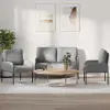 vidaXL Ülőgarnitúrák 3 pcs Világosszürke 115 x 56 x 80 cm Furnér