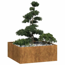 vidaXL ültető rozsdás 100x100x40 cm időjárásálló acélból kerti tárolás