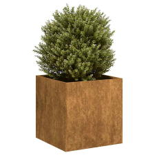 vidaXL ültető rozsdás 40x40x40 cm időjárásálló acélból kerti tárolás