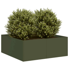 vidaXL ültetvény olívazöld 80x80x30 cm acél kerti tárolás