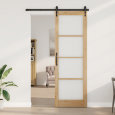vidaXL Üveg belső ajtó "ORKDAL" 78x232x4 cm tömör fenyő nyílászáró