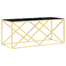 vidaXL üveg és rozsdamentes acél dohányzóasztal 110x45x45 cm (349964) bútor