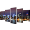 vidaXL Vászon falikép szett színes new york-i Skyline 100 x 50 cm