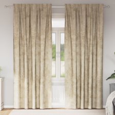 vidaXL Velvet Függönyök 2 db Pálcával Krém 260x140 cm lakástextília